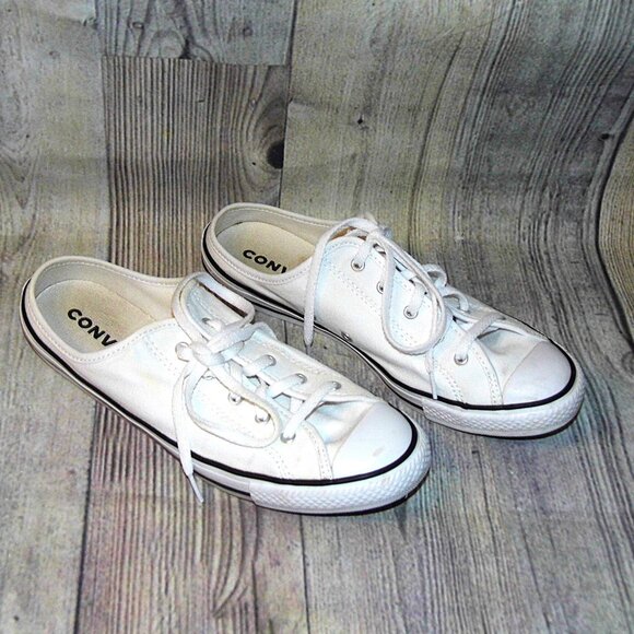 CONVERSE All Star Dainty Mule White Sneakers Womens Size 7 - Picture 1 of 7
